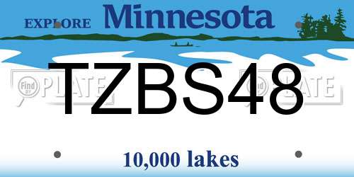 TZBS48 Minnesota License Plate