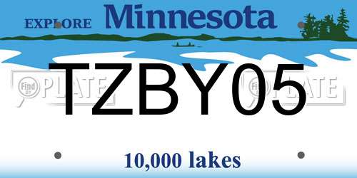 TZBY05 Minnesota License Plate