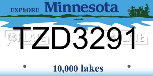 TZD3291 Minnesota License Plate