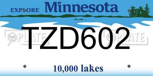 TZD602 Minnesota License Plate