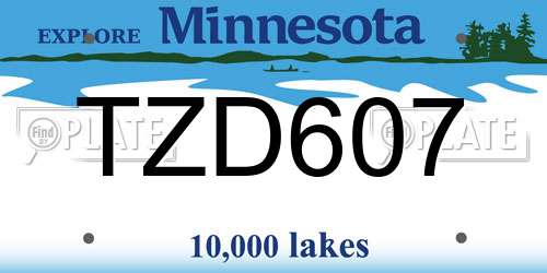 TZD607 Minnesota License Plate