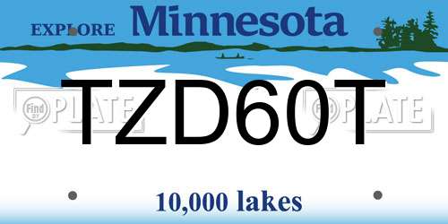 TZD60T Minnesota License Plate