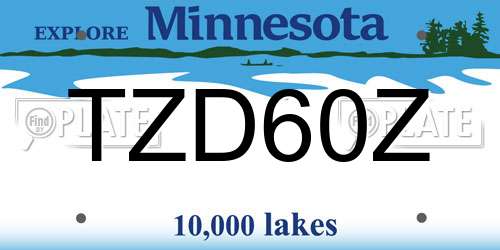 TZD60Z Minnesota License Plate