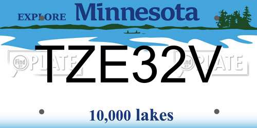 TZE32V Minnesota License Plate