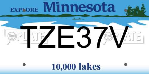 TZE37V Minnesota License Plate