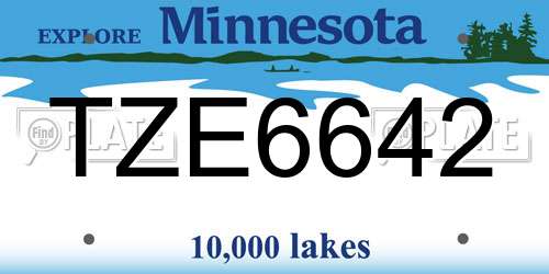 TZE6642 Minnesota License Plate