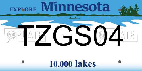 TZGS04 Minnesota License Plate