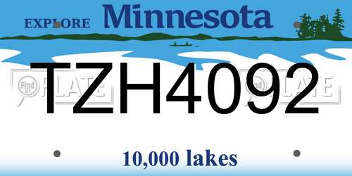 TZH4092 Minnesota License Plate