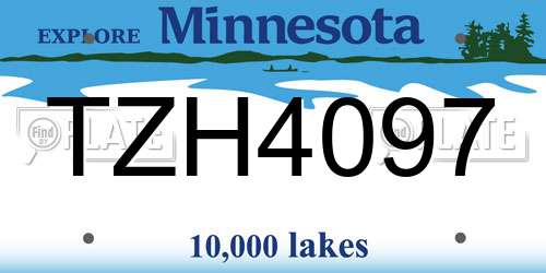 TZH4097 Minnesota License Plate