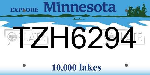 TZH6294 Minnesota License Plate