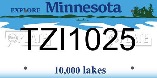 TZI1025 Minnesota License Plate