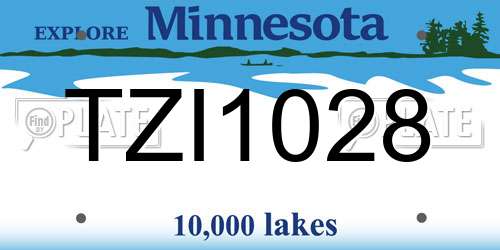 TZI1028 Minnesota License Plate