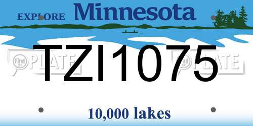 TZI1075 Minnesota License Plate