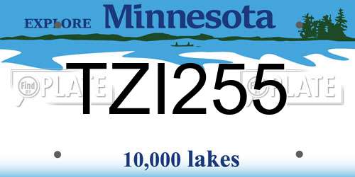 TZI255 Minnesota License Plate