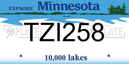 TZI258 Minnesota License Plate