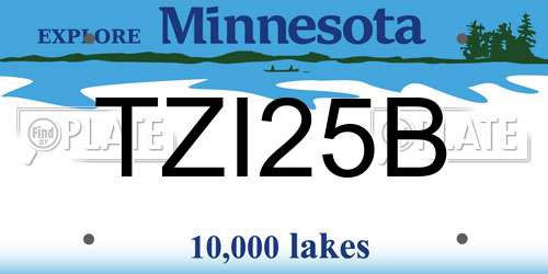 TZI25B Minnesota License Plate