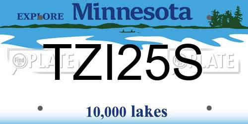 TZI25S Minnesota License Plate