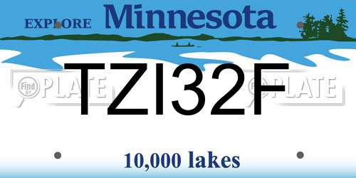 TZI32F Minnesota License Plate