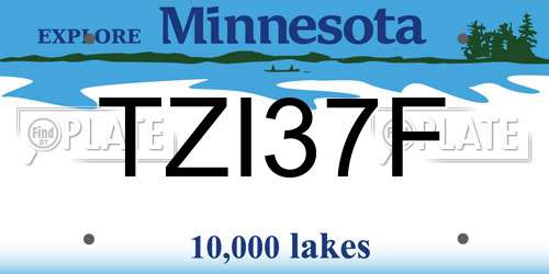 TZI37F Minnesota License Plate