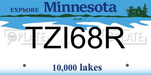 TZI68R Minnesota License Plate