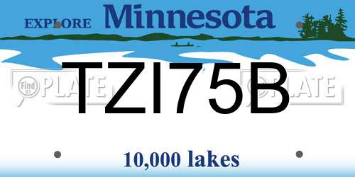 TZI75B Minnesota License Plate