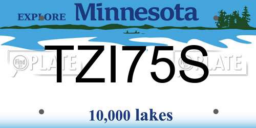 TZI75S Minnesota License Plate