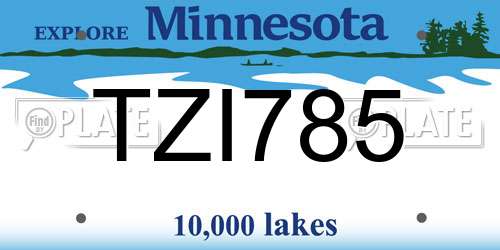 TZI785 Minnesota License Plate