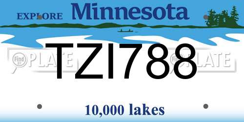 TZI788 Minnesota License Plate