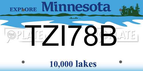 TZI78B Minnesota License Plate