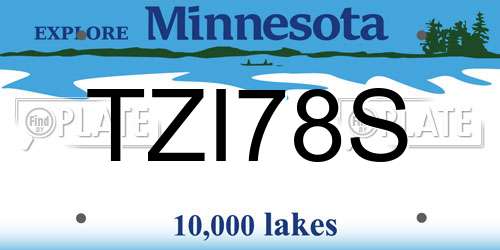 TZI78S Minnesota License Plate