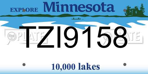TZI9158 Minnesota License Plate