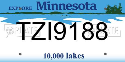 TZI9188 Minnesota License Plate