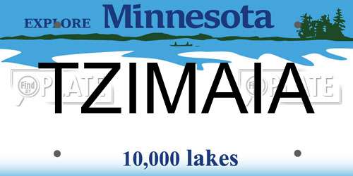 TZIMAIA Minnesota License Plate