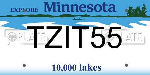 TZIT55 Minnesota License Plate