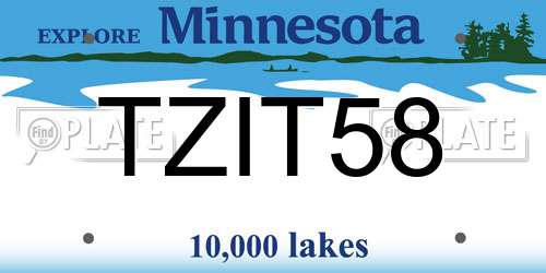 TZIT58 Minnesota License Plate