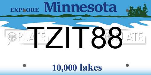 TZIT88 Minnesota License Plate