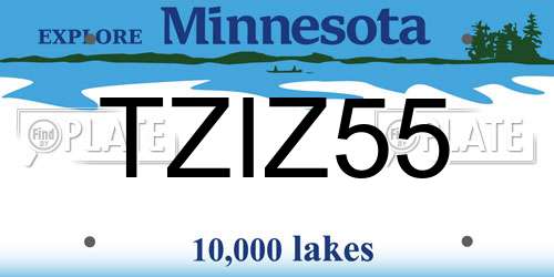 TZIZ55 Minnesota License Plate