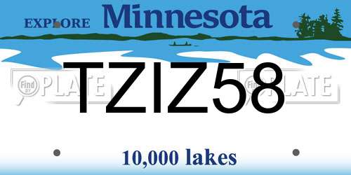 TZIZ58 Minnesota License Plate