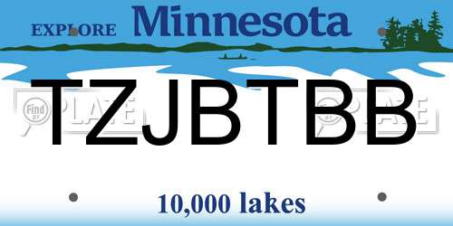 TZJBTBB Minnesota License Plate