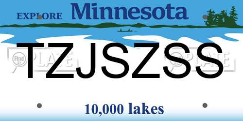 TZJSZSS Minnesota License Plate