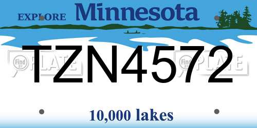 TZN4572 Minnesota License Plate