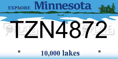 TZN4872 Minnesota License Plate