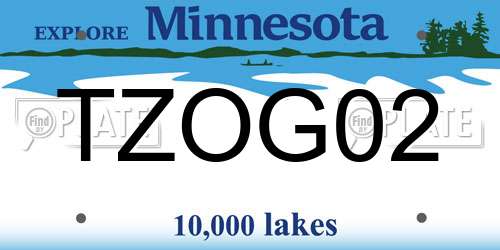 TZOG02 Minnesota License Plate