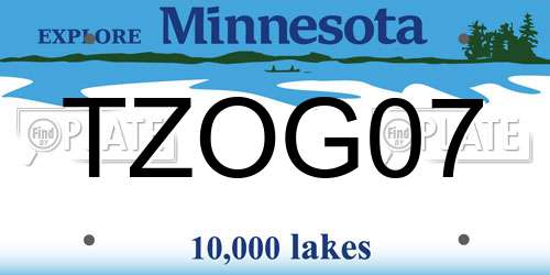 TZOG07 Minnesota License Plate