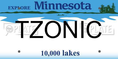 TZONIC Minnesota License Plate
