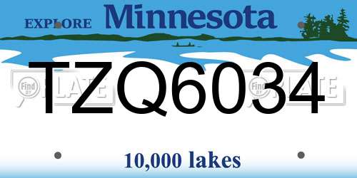 TZQ6034 Minnesota License Plate