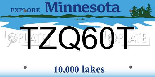TZQ60T Minnesota License Plate
