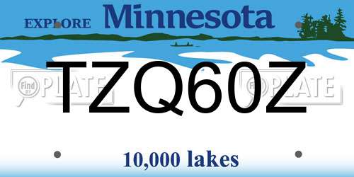 TZQ60Z Minnesota License Plate
