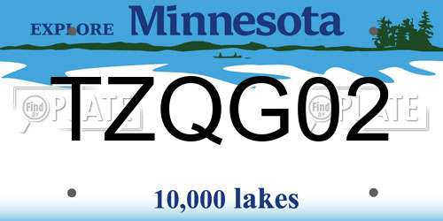 TZQG02 Minnesota License Plate