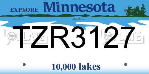 TZR3127 Minnesota License Plate